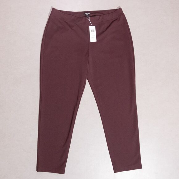 NWT Eileen Fisher Slim Ankle Pants Casis Red Maroon Stretch Women's XL ($198) - Picture 1 of 6